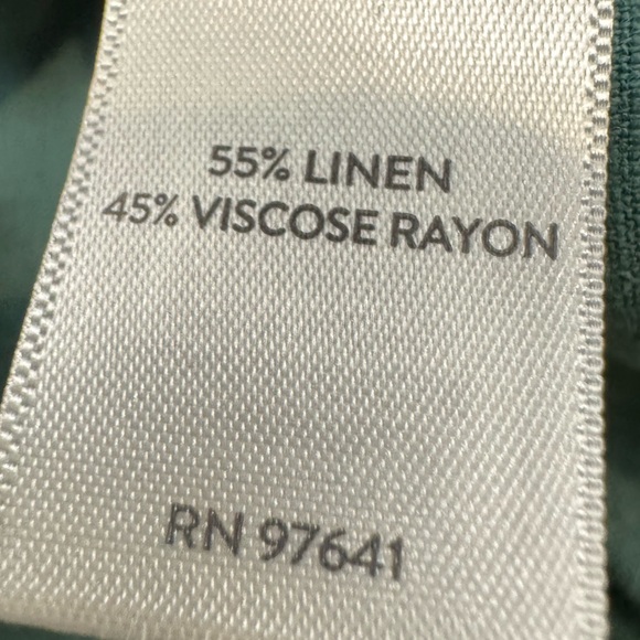 J. Jill Pure Jill Dip Dyed Peasant Style Blouse Linen Blend Ombré Teal 2X Beachy - Picture 8 of 8